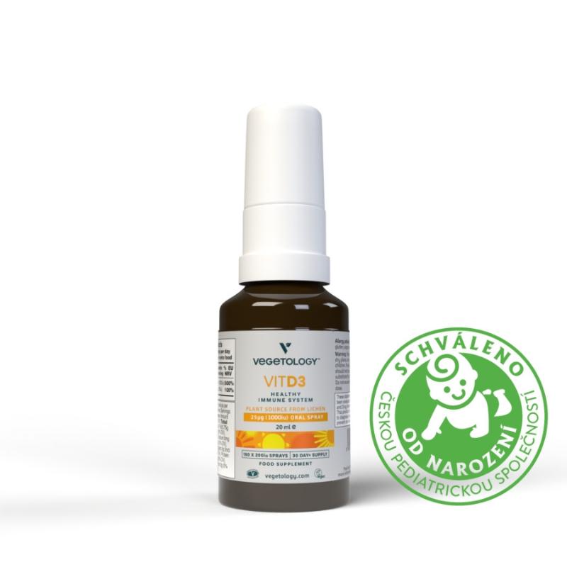 Vegetology Vitamin D3 ve spreji pro děti Vitashine, 1000IU, 20 ml