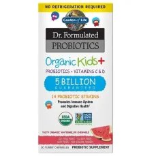 Garden of Life Dr. Formulated organické probiotiká + Vitamín C a D pre deti, vodný melón, 30 žuvacích tabliet Garden of Life Dr. Formulated organické probiotiká + Vitamín C a D pre deti, vodný melón, 30 žuvacích tabliet