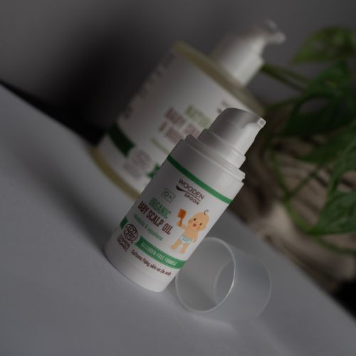 Organický olej na detskú pokožku hlavy Wooden Spoon 15ml