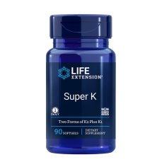 Life Extension Super K, Vitamin K1, K2 (MK-4 i MK-7), 90 kapsula