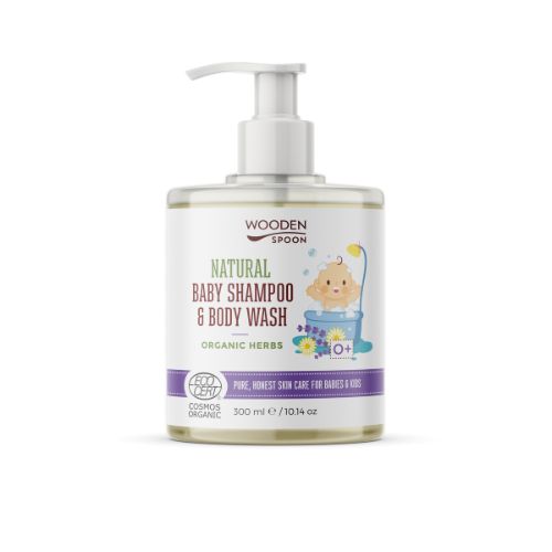 Dětský sprchový gel a šampon na vlasy 2v1 s bylinkami Wooden Spoon 300ml