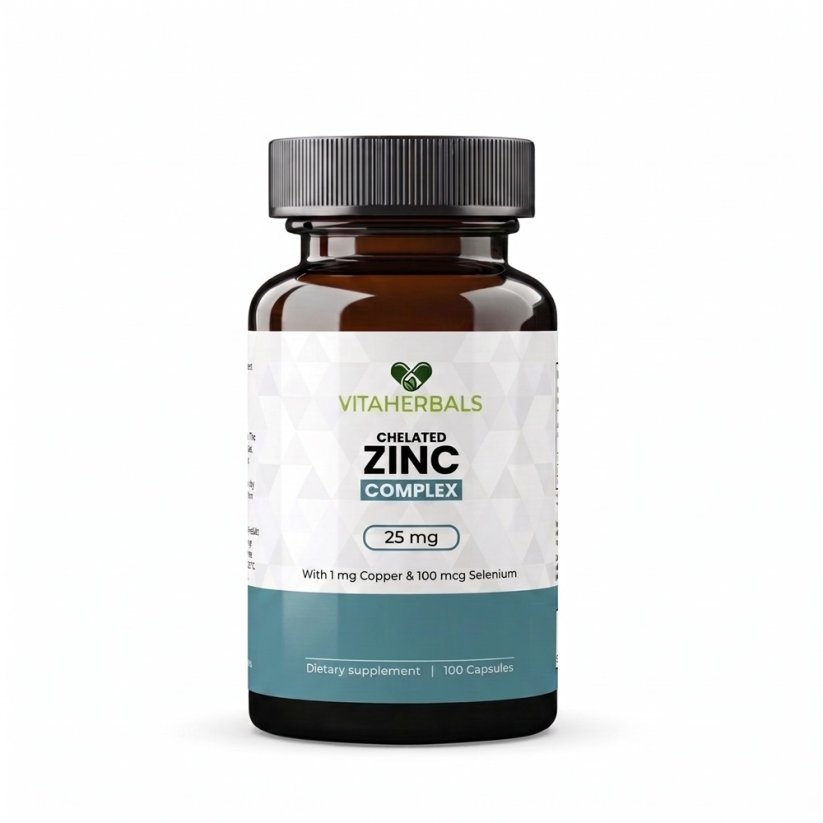 Vitaherbals Chelated Zinc Complex, 100 rostlinných kapslí
