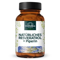 Unimedica 98% Trans-Resveratrol ekstrakt + Piperin, 60 kapsula