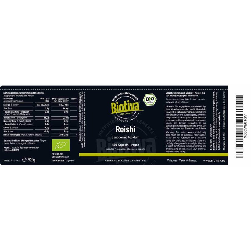 Biotiva Bio Reishi, 120 kapsula označiti