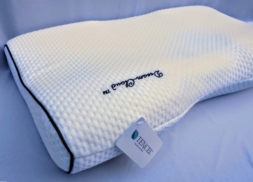 Dream-Cloud Premium anatomický vankúš z BIO pamäťovej peny proti spánkovému apnoe a chrápaniu zboku
