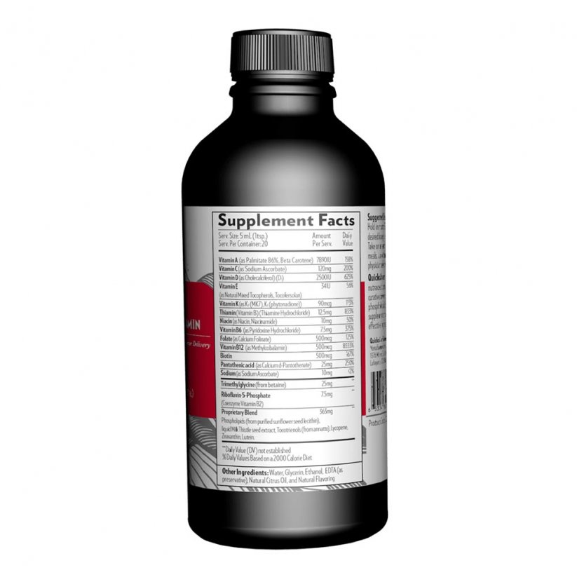 Quicksilver Scientific Liposomal Ultra Vitamin Multivitamín formula 100 ml obal zozadu
