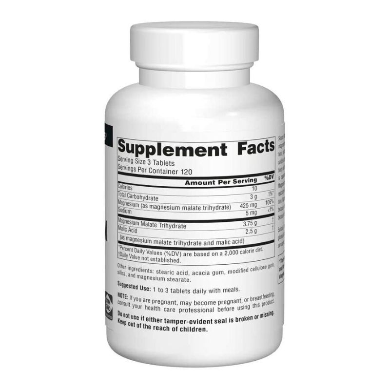 Source Naturals, Magnesium Malate (horčík malát), 1250 mg, 360 tabliet zloženie