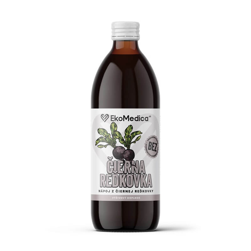 EkoMedica Černá ředkev 100% přírodní šťáva, 500 ml