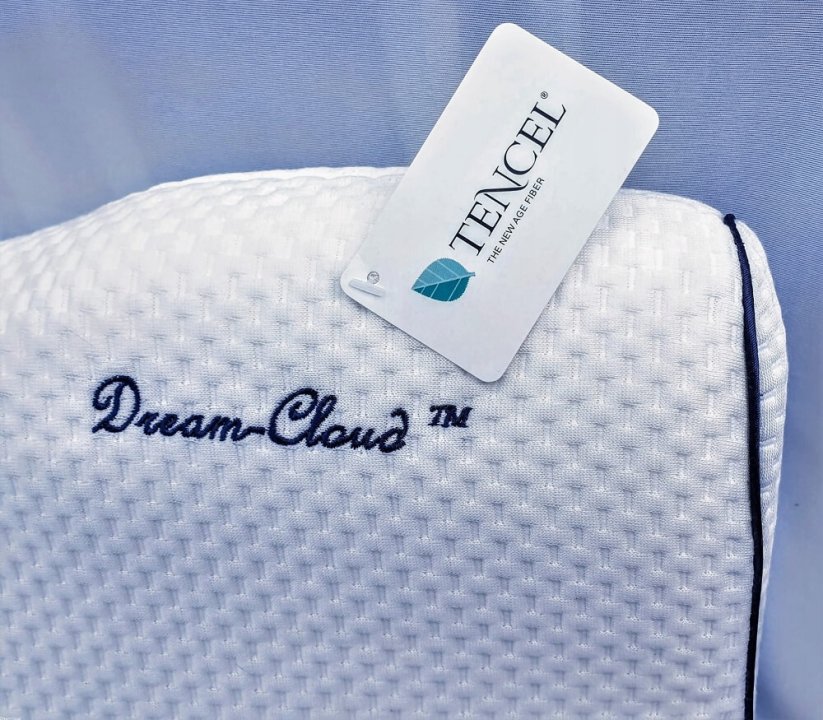 Dream-Cloud Premium anatomický vankúš z BIO pamäťovej peny proti spánkovému apnoe a chrápaniu poťah TENCEL