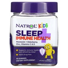 Natrol Kids Melatonin pre deti + Imunita, baza čierna, 50 gumíkov