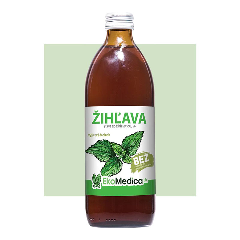 EkoMedica Kopřiva 99,8% přírodní šťáva 500 ml