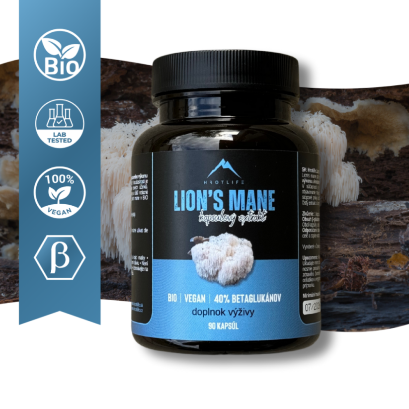 Hrotlife Lion´s mane Hericium, 90 kapslí