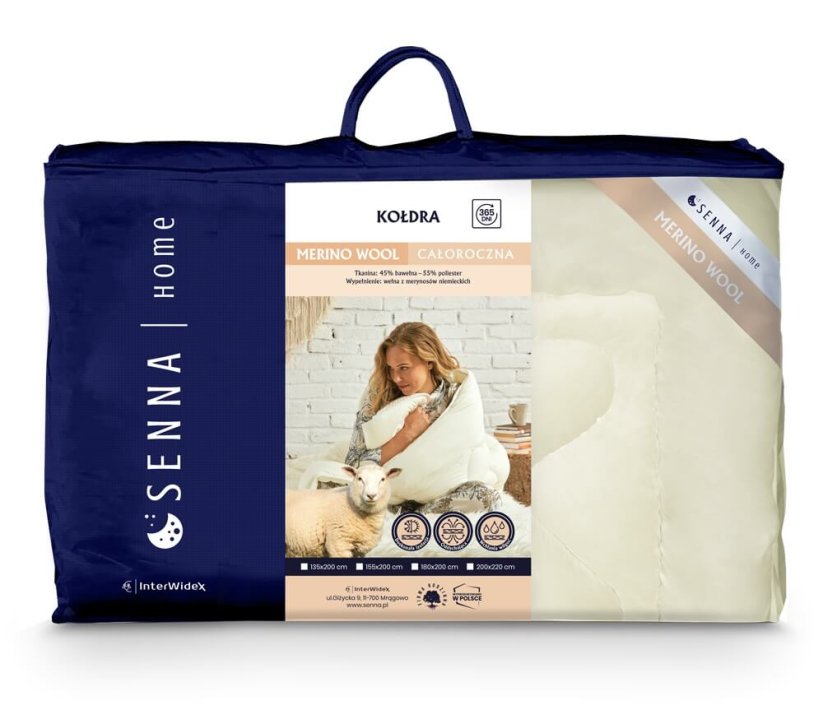 Inter-Widex prešívaný luxusný celoročný paplón s ovčou vlnou Merino 200x220 obal