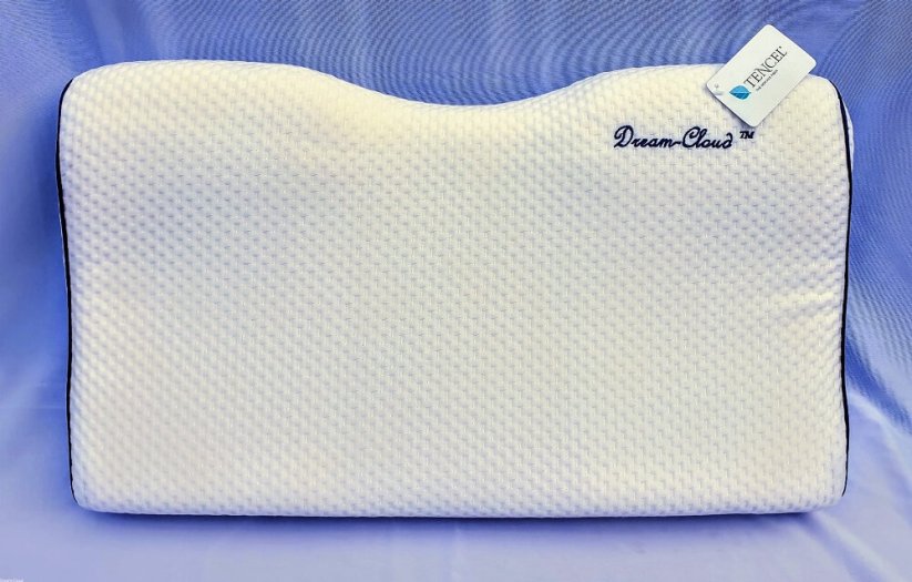 Dream-Cloud Premium anatomický polštář z BIO paměťové pěny proti spánkovému apnoe a chrápání 55X32X11/6CM
