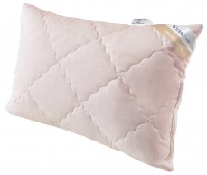 Inter-Widex luxusní prošívaný polštář s ovčí vlnou Merino 50x60 růžová