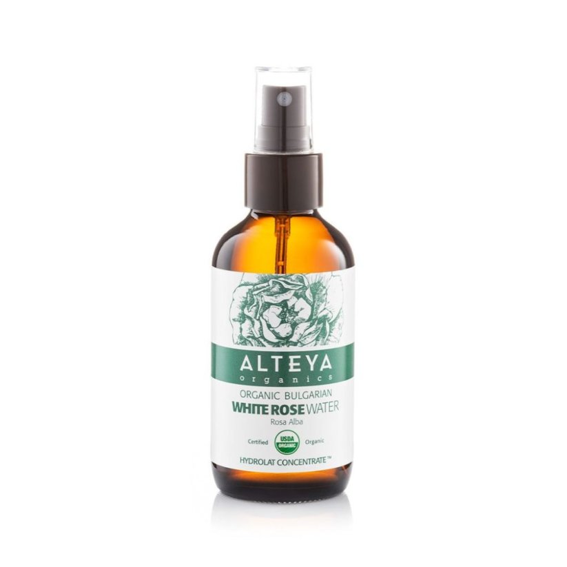 Ružičasta voda od bijele ruže Alteya Organics u čaši 120 ml
