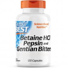 Doctor's Best, Betain HCL Pepsin & Gentian Bitters, 120 kapsúl