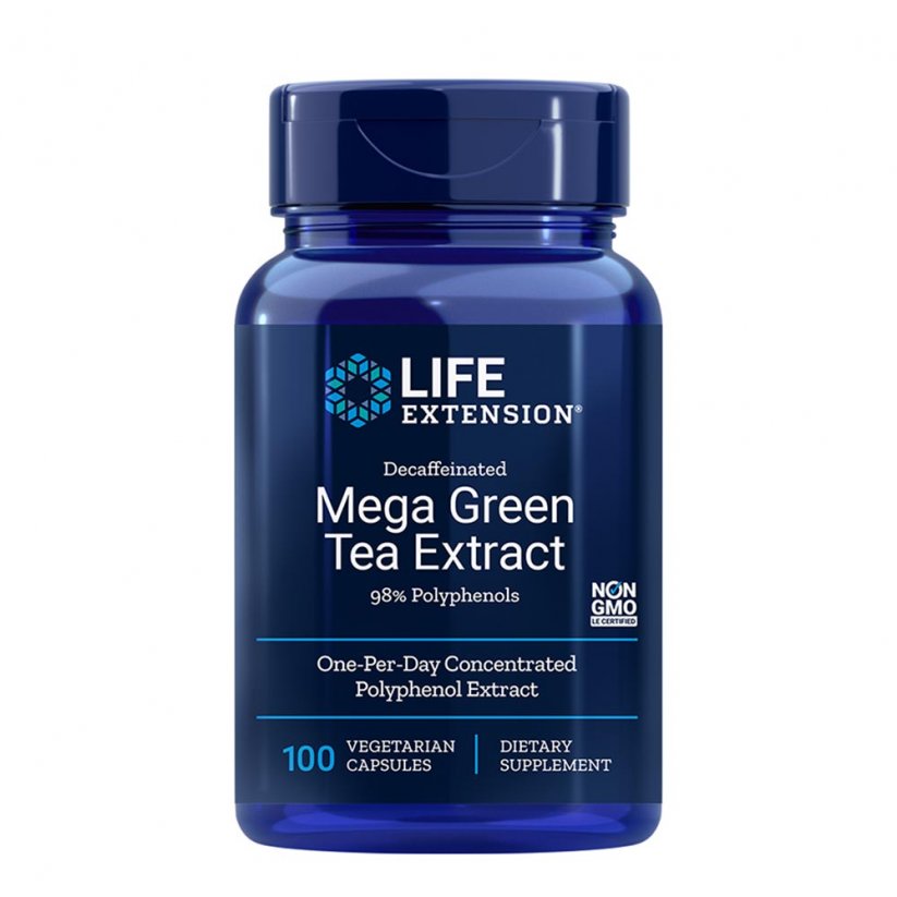 Life Extension Mega Green Tea Extract bez kofeínu, 100 kapsúl