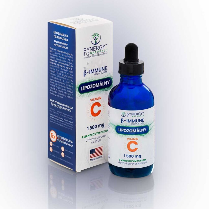 Synergy Bionaturals Lipozomálny Vitamín C 1500mg s mandľovým olejom 120ml