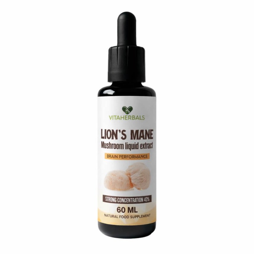 Vitaherbals Lion’s Mane (Hericium) tekutý extrakt 40:1, 60 ml