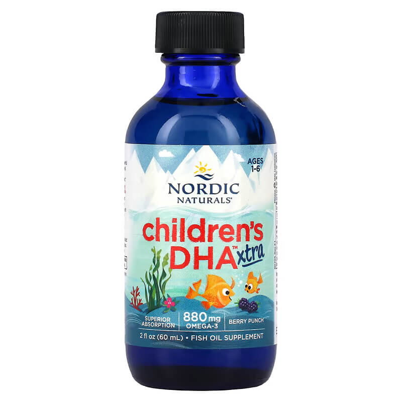 Nordic Naturals Children's DHA Xtra, Berry Punch, Omega 3 pro děti 880 mg, 60 ml