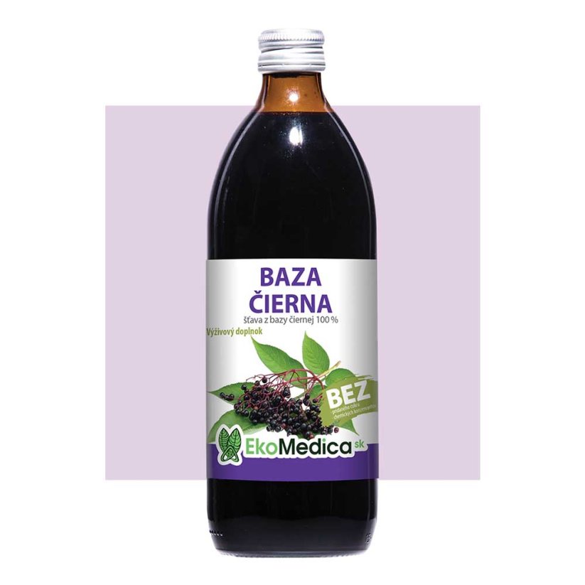 EkoMedica Černý bez 100% přírodní šťáva, 500 ml