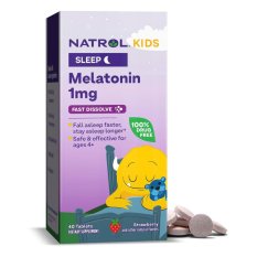 Natrol Kids Melatonin pre deti od 4 rokov, rýchle rozpustenie, jahoda, 40 tabliet