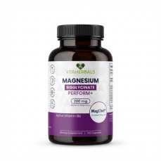 Lahvička doplňku stravy Vitaherbals Magnesium Bisglycinát 200 mg s aktivním vitamínem B6