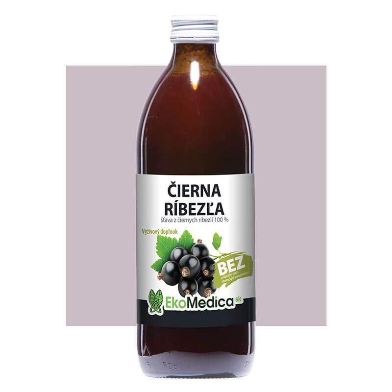 EkoMedica Čierna Ríbezľa 100% Prírodná šťava, 500 Ml | Vitaherbals.sk