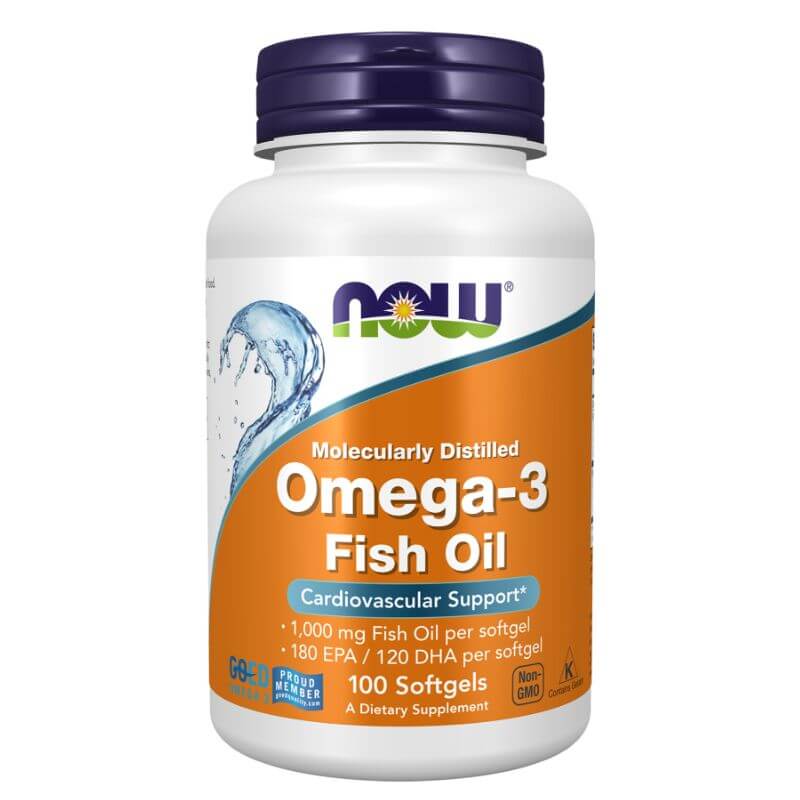 NOW Foods Omega 3 rybí olej, 100 softgelových kapslí