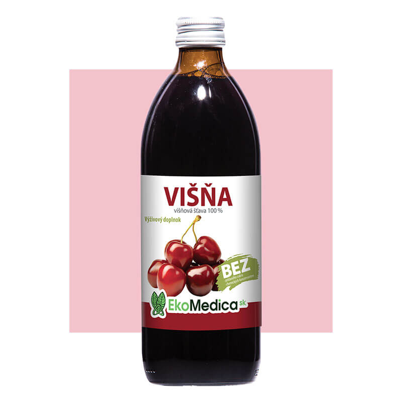 EkoMedica Višňa 100% prírodná šťava, 500 ml