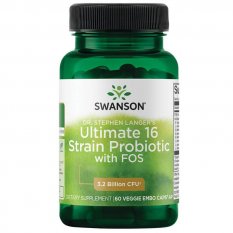 Swanson Ultimate 16 probiotických kmeňov v komplexe s prebiotikami FOS, 60 kapsúl