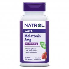 Natrol Melatonin 3 mg, rýchle rozpustenie, jahoda, 90 tabliet