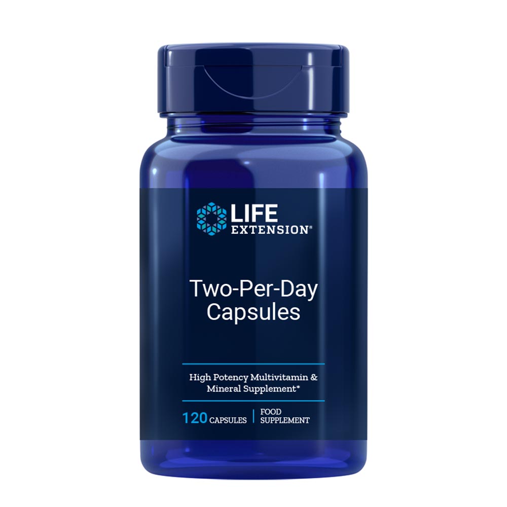 Life Extension Two-Per-Day multivitamín s minerálmi, 120 kapsúl